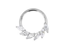 Anillo bisagra de titanio marquesa con strass blanco