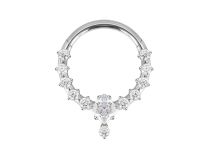 Anillo de bisagra cuadrado de titanio multistrass
