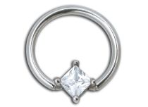 Anillo Acero Cristal Blanco 7 mm | Itc
