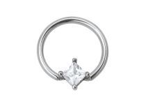 Anillo Acero Cristal Blanco 7 mm |  ITC