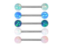 Barbell Acero Opal Bolas de Colores Sintéticos 5mm|  ITC