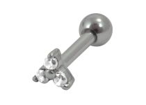 Barbell Acero Cristal Flor  iTC
