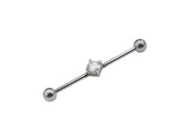 Barbell Bolas Acero Industrial 5 mm Strass Central Rayado |  ITC