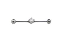 Barbell Bolas Acero Industrial 5 mm Strass Central Rayado |  ITC