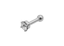 Micro Barbell 1,2 x 4 mm Acero Cristal Rayado |  ITC