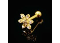Micro Barbell Steel Gold Strass Snowflake |  ITC