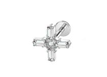 Labret Titanio ASTM F136 interno 1.2x8 cross strass blanco | ITC
