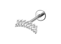 Labret Titanio ASTM F136 interno 1,2x8 arco doble fila strass blanco | ITC