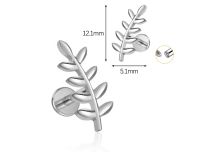 labret titane branche feuillée