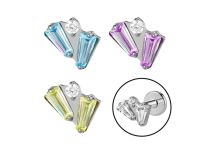 Labret Titanio ASTM F136 interno 1.2x8 strass rect&aacute;ngulo | ITC