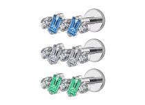 Labret Titanio ASTM F136 interno 1.2x8 strass adorno | ITC