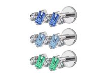 Labret de titanio ASTM F136, interior 1,2x8, con adorno de strass | ITC