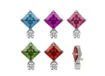 Labret Titanio ASTM F136 interior 1,2x8 strass romboidal de colores redondo | ITC
