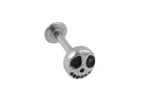 Labret de acero con motivo de calavera y huesos cruzados |  ITC