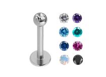 Labret Acero Bola de Cristal Interior de Color 2 mm|  ITC