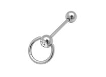 Barbell Anillo de Acero y Bola de Rhinestone 10 mm |  ITC