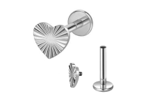 Labret titane ASTM F136 interne c&oelig;ur stri&eacute; 1.2x8 ITC Piercing