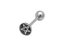 Disco Acero Barbell 8 mm motivo Estrella Satánica Blanco |  ITC