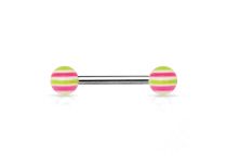 Barbell Acero 1,6 x 16 mm Bolas 6 mm Acrílico Ondas Color  iTC