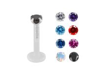 Labret BioFlex 1,2 x 8 mm Punta de cristal de color |  ITC