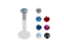 Labret BioFlex Punta de Acero Cristalino de Color |  ITC
