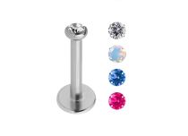 Labret Titanio Bola Interna de Cristal de Color 2 mm |  ITC