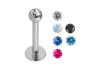 Labret Cristal Titanio 2,5 mm Facetas de Colores |  ITC