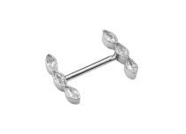 Tres Blanco Strass Acero Teton Jewel | Itc