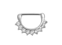 Blanco Strass Clickers Acero Teton Jewel |  ITC