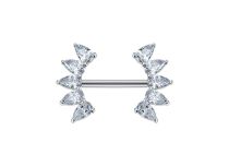 Titanio perno joya ASTM F136 interno 1.6mm blanco rhinestone hoja chip | i
