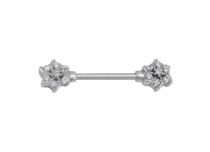 White Rhinestone Flor Acero Stud Jewel  iTC