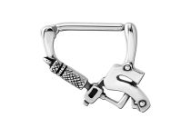 Clickers Joya de acero para pezón Patrón dermográfico |  ITC