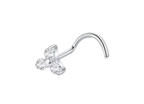 Stud nez titane 0.8 mm fleur cristal blanc ITC Piercing