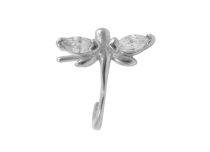 Blanco Cristal Libélula Acero Nariz Stud |  ITC