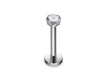 Labret Titanio ASTM F136 Stud rayado 0.8mm strass blanco | ITC
