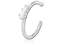 Faux Nose Jewelry Anillo Abierto de Acero 3 Strass |  ITC