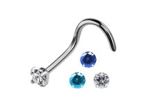 Stud Nose Titanio 0,8 mm Cristal Griffé 2 mm Coloré |  ITC