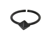 Anillo de acero negro flexible patrón de diamante |  ITC