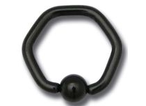 Anillo Acero Negro Bola Hexagonal 4 mm |  ITC