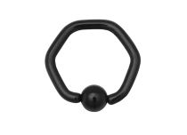 Anillo Acero Negro Bola Hexagonal 4 mm |  ITC