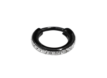 Anillo bisagra de acero 1,2 mm negro con strass