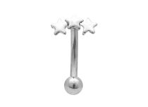 Banana Acero Motivo Estrella 5 x 7 mm y Bola 3 mm |  ITC