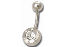 Banana Acero Multi Crystal Bolas Blancas 5 / 8 mm |  ITC
