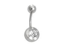 Banana Acero Multi Crystal Bolas Blancas 5 / 8 mm |  ITC