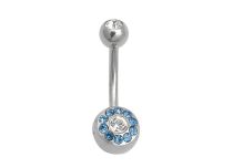 Banana Acero Multi Cristal Bolas Azul y Blanco 5 / 8 mm |  ITC