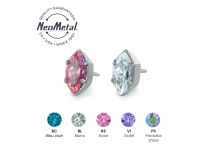 Accessoire titane NEOMETAL threadless hexagonal 4 mm strass