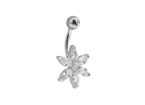 Banana flor de acero 6 petalos multi strass