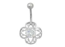 Plátano de acero de fantasía con motivo floral y cristal blanco |  ITC