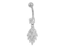 Conjunto con motivo de flor de plátano de acero con cristal blanco |  ITC