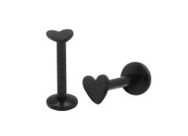 Labret Acier Interne motif Cœur Noir |  ITC